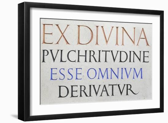 Inscription 'Ex Divina Pulchritudine'-Eric Gill-Framed Giclee Print