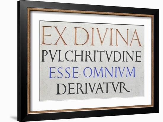 Inscription 'Ex Divina Pulchritudine'-Eric Gill-Framed Giclee Print