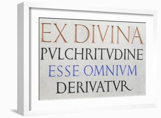 Inscription 'Ex Divina Pulchritudine'-Eric Gill-Framed Giclee Print