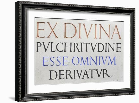 Inscription 'Ex Divina Pulchritudine'-Eric Gill-Framed Giclee Print