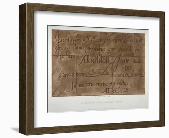 Inscription in Latin by Philip Howard, Earl of Arundel, 1587-Charles Tomkins-Framed Giclee Print