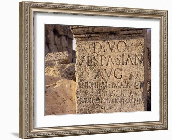 Inscription on Stone in the Great Court, Lebanon, Middle East-Fred Friberg-Framed Photographic Print