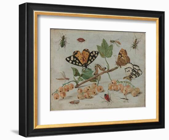 Insects and Fruit, c.1660-5-Jan Van, The Elder Kessel-Framed Giclee Print