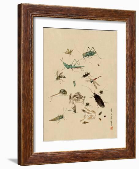 Insects and Toads-null-Framed Art Print