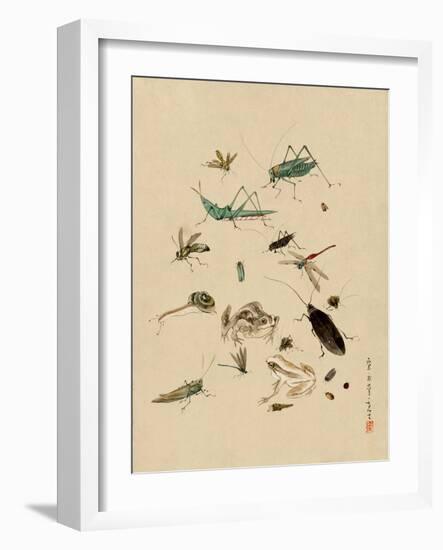 Insects and Toads-null-Framed Art Print