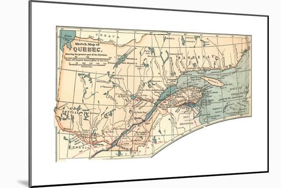Inset Map of a Sketch Map of Quebec, Showing the Greater Part of the Province. Canada-Encyclopaedia Britannica-Mounted Giclee Print