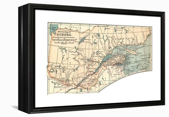 Inset Map of a Sketch Map of Quebec, Showing the Greater Part of the Province. Canada-Encyclopaedia Britannica-Framed Premier Image Canvas