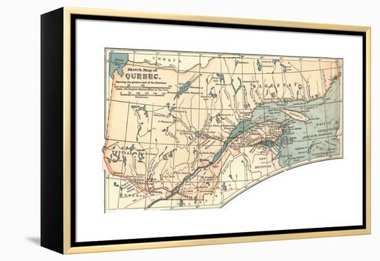 Inset Map of a Sketch Map of Quebec, Showing the Greater Part of the Province. Canada-Encyclopaedia Britannica-Framed Premier Image Canvas