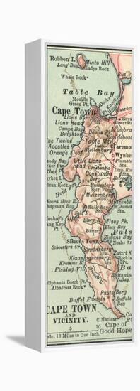 Inset Map of Cape Town and Vicinity. South Africa-Encyclopaedia Britannica-Framed Stretched Canvas