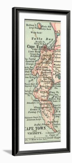 Inset Map of Cape Town and Vicinity. South Africa-Encyclopaedia Britannica-Framed Art Print