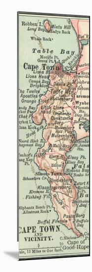 Inset Map of Cape Town and Vicinity. South Africa-Encyclopaedia Britannica-Mounted Art Print