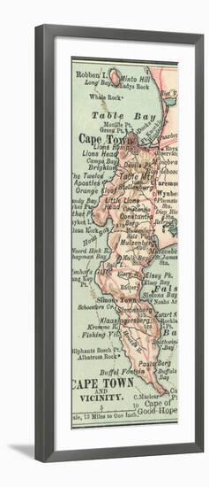 Inset Map of Cape Town and Vicinity. South Africa-Encyclopaedia Britannica-Framed Art Print