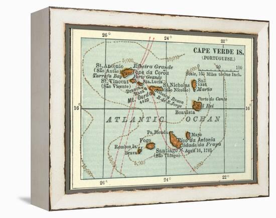 Inset Map of Cape Verde Islands (Portuguese)-Encyclopaedia Britannica-Framed Stretched Canvas