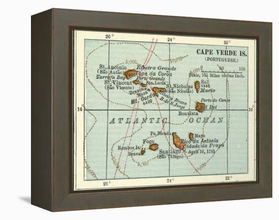 Inset Map of Cape Verde Islands (Portuguese)-Encyclopaedia Britannica-Framed Stretched Canvas