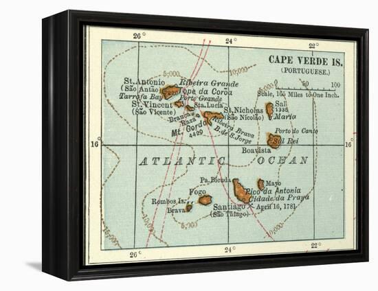 Inset Map of Cape Verde Islands (Portuguese)-Encyclopaedia Britannica-Framed Stretched Canvas