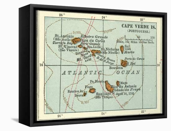 Inset Map of Cape Verde Islands (Portuguese)-Encyclopaedia Britannica-Framed Stretched Canvas