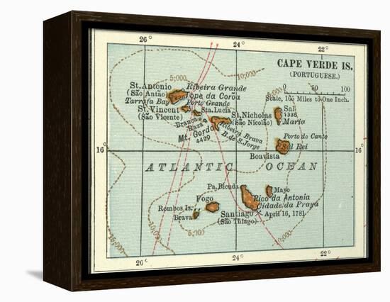 Inset Map of Cape Verde Islands (Portuguese)-Encyclopaedia Britannica-Framed Stretched Canvas