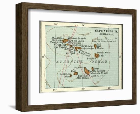 Inset Map of Cape Verde Islands (Portuguese)-Encyclopaedia Britannica-Framed Art Print