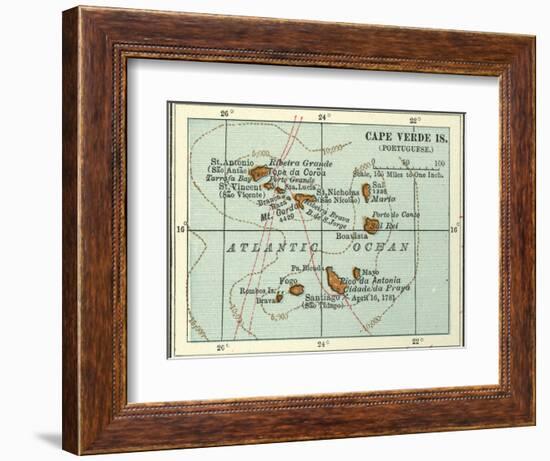 Inset Map of Cape Verde Islands (Portuguese)-Encyclopaedia Britannica-Framed Art Print