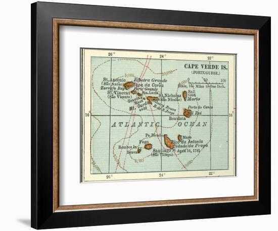 Inset Map of Cape Verde Islands (Portuguese)-Encyclopaedia Britannica-Framed Art Print