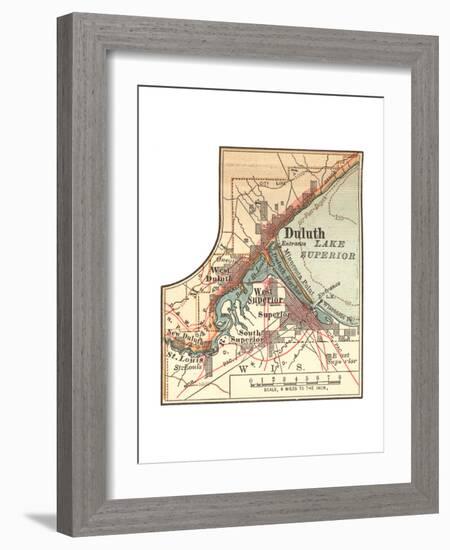 Inset Map of Duluth, Minnesota, 1902. Atlas-Encyclopaedia Britannica-Framed Giclee Print