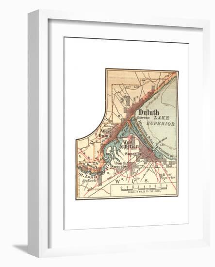 Inset Map of Duluth, Minnesota, 1902. Atlas-Encyclopaedia Britannica-Framed Giclee Print