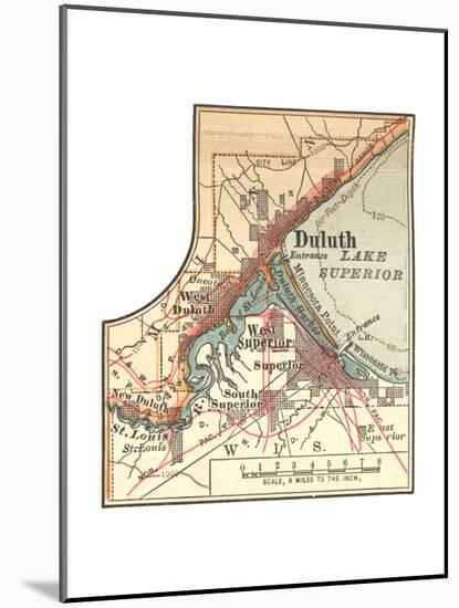 Inset Map of Duluth, Minnesota, 1902. Atlas-Encyclopaedia Britannica-Mounted Giclee Print