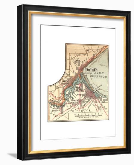 Inset Map of Duluth, Minnesota, 1902. Atlas-Encyclopaedia Britannica-Framed Giclee Print