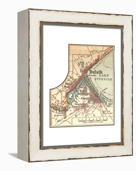 Inset Map of Duluth, Minnesota, 1902. Atlas-Encyclopaedia Britannica-Framed Premier Image Canvas