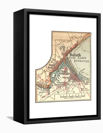 Inset Map of Duluth, Minnesota, 1902. Atlas-Encyclopaedia Britannica-Framed Premier Image Canvas