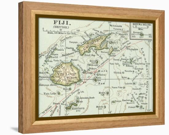 Inset Map of Fiji Islands (British). South Pacific. Oceania-Encyclopaedia Britannica-Framed Stretched Canvas