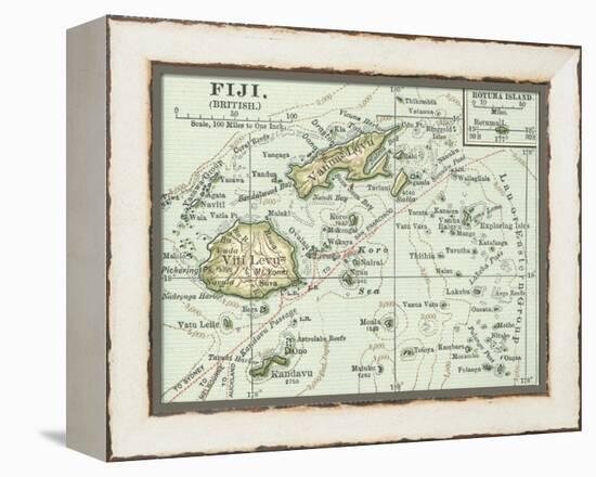 Inset Map of Fiji Islands (British). South Pacific. Oceania-Encyclopaedia Britannica-Framed Stretched Canvas