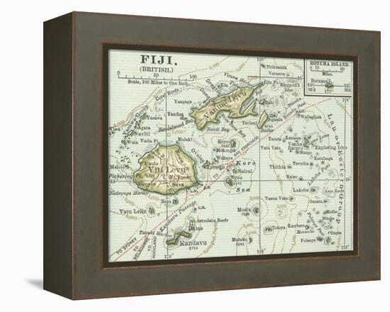 Inset Map of Fiji Islands (British). South Pacific. Oceania-Encyclopaedia Britannica-Framed Stretched Canvas