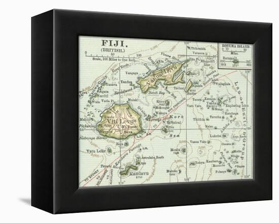 Inset Map of Fiji Islands (British). South Pacific. Oceania-Encyclopaedia Britannica-Framed Stretched Canvas