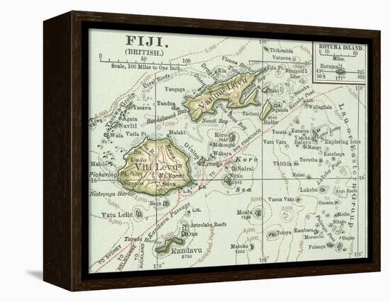 Inset Map of Fiji Islands (British). South Pacific. Oceania-Encyclopaedia Britannica-Framed Stretched Canvas