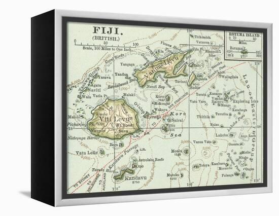 Inset Map of Fiji Islands (British). South Pacific. Oceania-Encyclopaedia Britannica-Framed Stretched Canvas