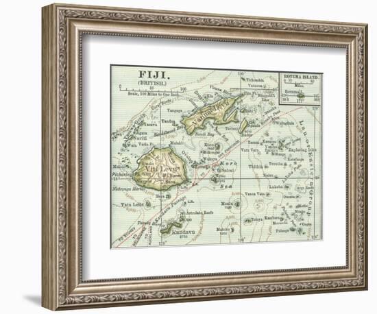 Inset Map of Fiji Islands (British). South Pacific. Oceania-Encyclopaedia Britannica-Framed Art Print