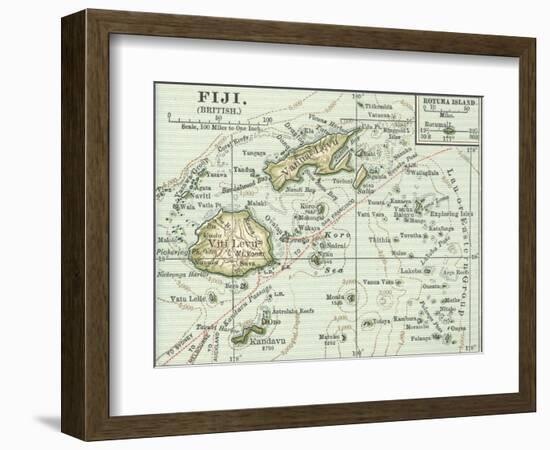 Inset Map of Fiji Islands (British). South Pacific. Oceania-Encyclopaedia Britannica-Framed Art Print