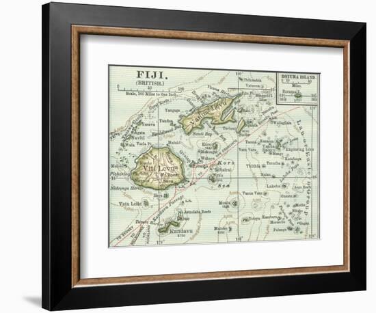 Inset Map of Fiji Islands (British). South Pacific. Oceania-Encyclopaedia Britannica-Framed Art Print