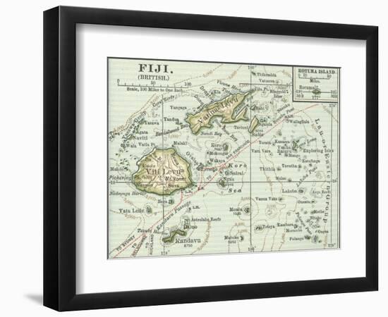 Inset Map of Fiji Islands (British). South Pacific. Oceania-Encyclopaedia Britannica-Framed Art Print