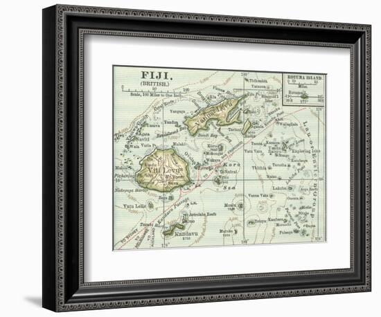 Inset Map of Fiji Islands (British). South Pacific. Oceania-Encyclopaedia Britannica-Framed Art Print