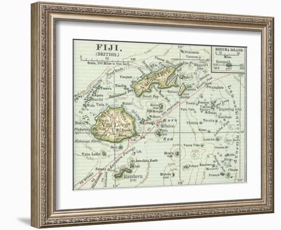 Inset Map of Fiji Islands (British). South Pacific. Oceania-Encyclopaedia Britannica-Framed Art Print