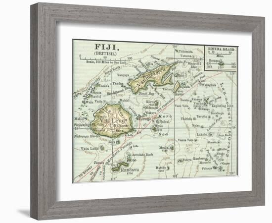 Inset Map of Fiji Islands (British). South Pacific. Oceania-Encyclopaedia Britannica-Framed Art Print