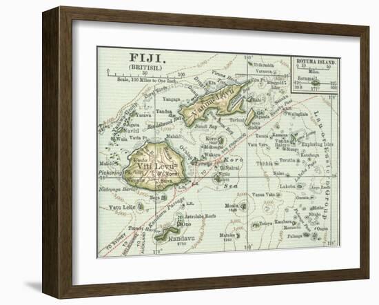 Inset Map of Fiji Islands (British). South Pacific. Oceania-Encyclopaedia Britannica-Framed Art Print