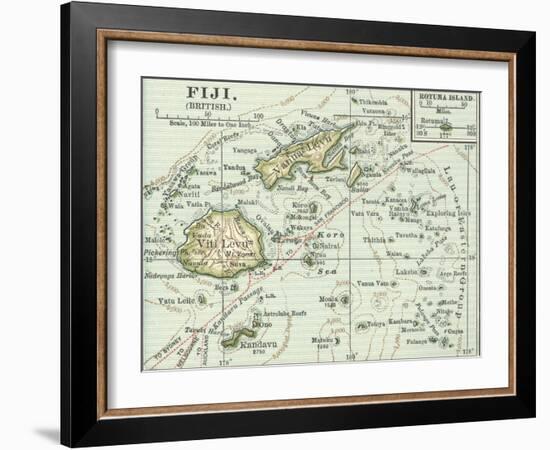 Inset Map of Fiji Islands (British). South Pacific. Oceania-Encyclopaedia Britannica-Framed Art Print