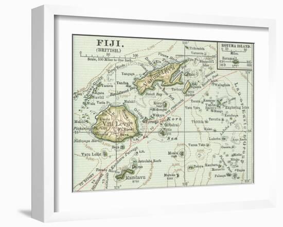 Inset Map of Fiji Islands (British). South Pacific. Oceania-Encyclopaedia Britannica-Framed Art Print