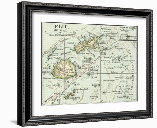 Inset Map of Fiji Islands (British). South Pacific. Oceania-Encyclopaedia Britannica-Framed Art Print