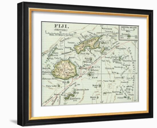 Inset Map of Fiji Islands (British). South Pacific. Oceania-Encyclopaedia Britannica-Framed Art Print