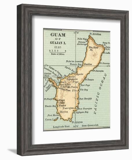 Inset Map of Guam or Guajan Island (Us)-Encyclopaedia Britannica-Framed Art Print