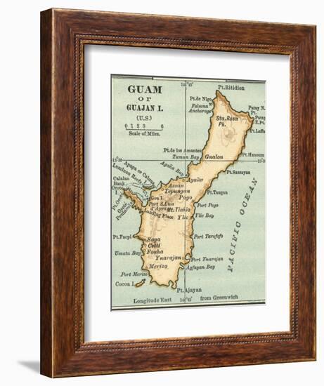 Inset Map of Guam or Guajan Island (Us)-Encyclopaedia Britannica-Framed Art Print